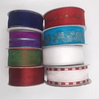 38mm 25yard wired edge organza ribbon red white green blue purple for birthday christmas gift box wrapping decoration diy1 12