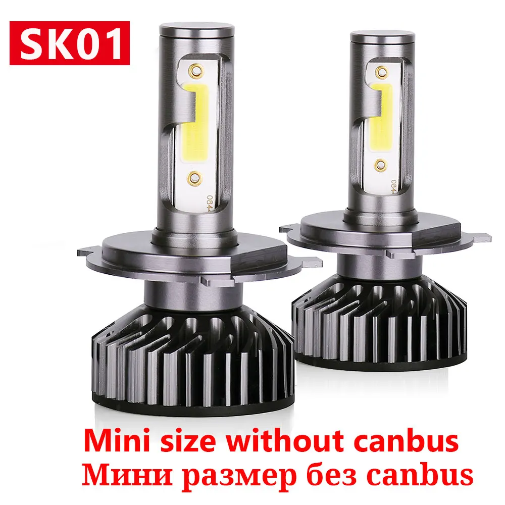 SK01 mini size PANDUK Canbus H4 H7 светодиодный светильник 4300K 6000K 8000K H1 H3 H11 9005 9006 мини Автомобильная фара ZES 72W 80W 12000LM Автомобильная противотуманная фара 12V - Испускаемый цвет: SK01 mini size