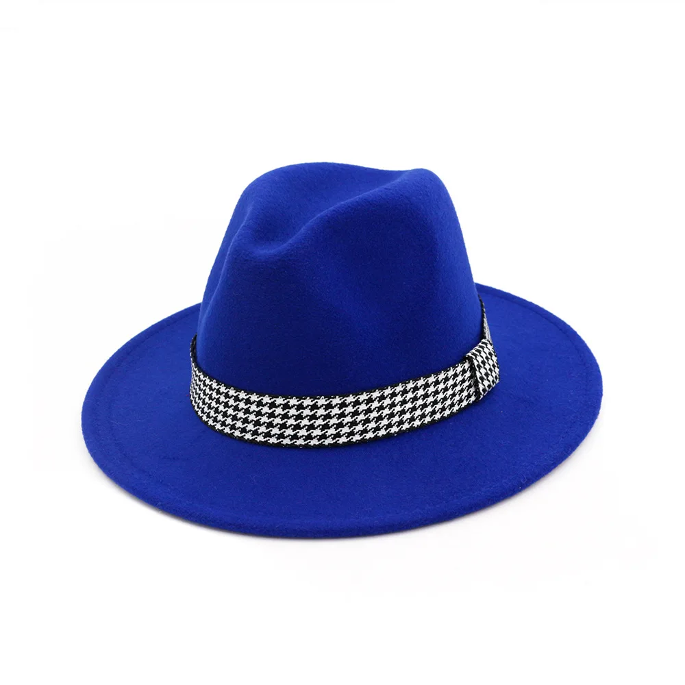 European and American Winter Men Women Pork Pie Hat With Belt Pop Church Jazz Outdoor Casual party hat Fedora HF92 | Аксессуары для