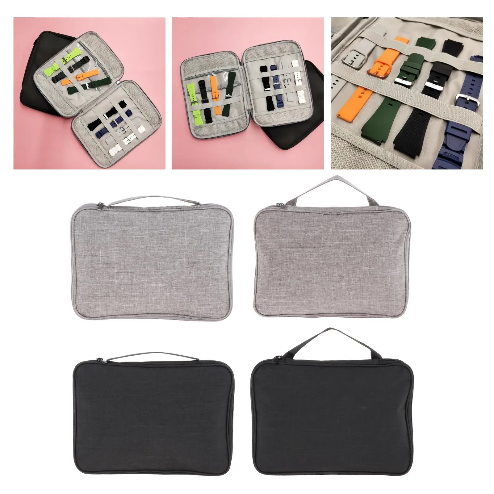 

Portable Watch Strap Storage Bag Travel Watch Band Carrying Case, Expandable
