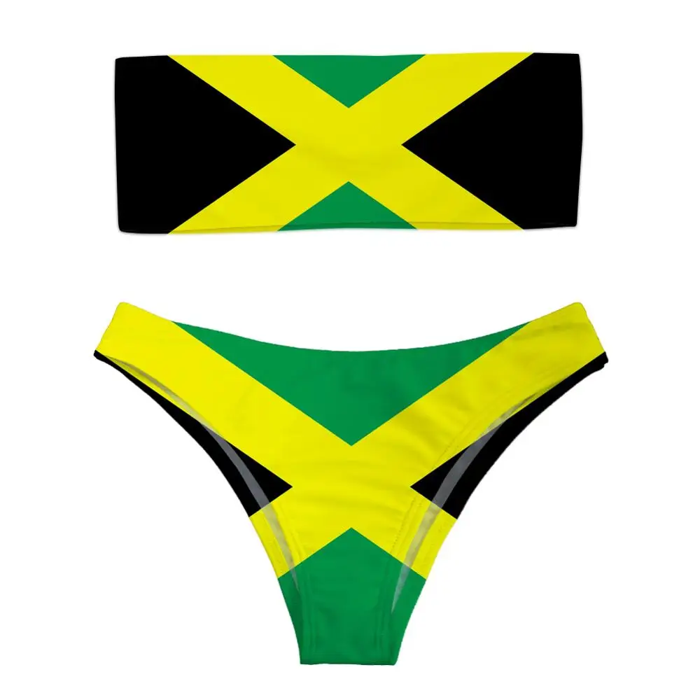 Jackherelukjamaica флаг Узор Женский купальник с высокой талией женский летний пляжный