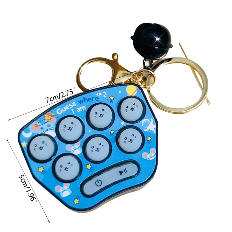 

85DE Mini Hamster Memory Game Toy Keychain Led Electronic Hamster Button Game Machine
