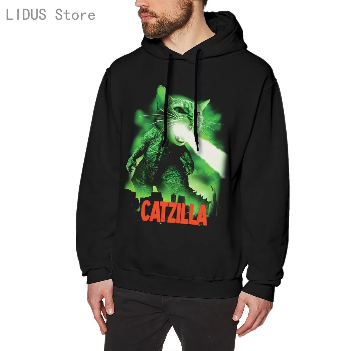 

Catzilla Cat Hoodie Cotton Sweatshirts Comfortable Creativity Streetwear Hoodies