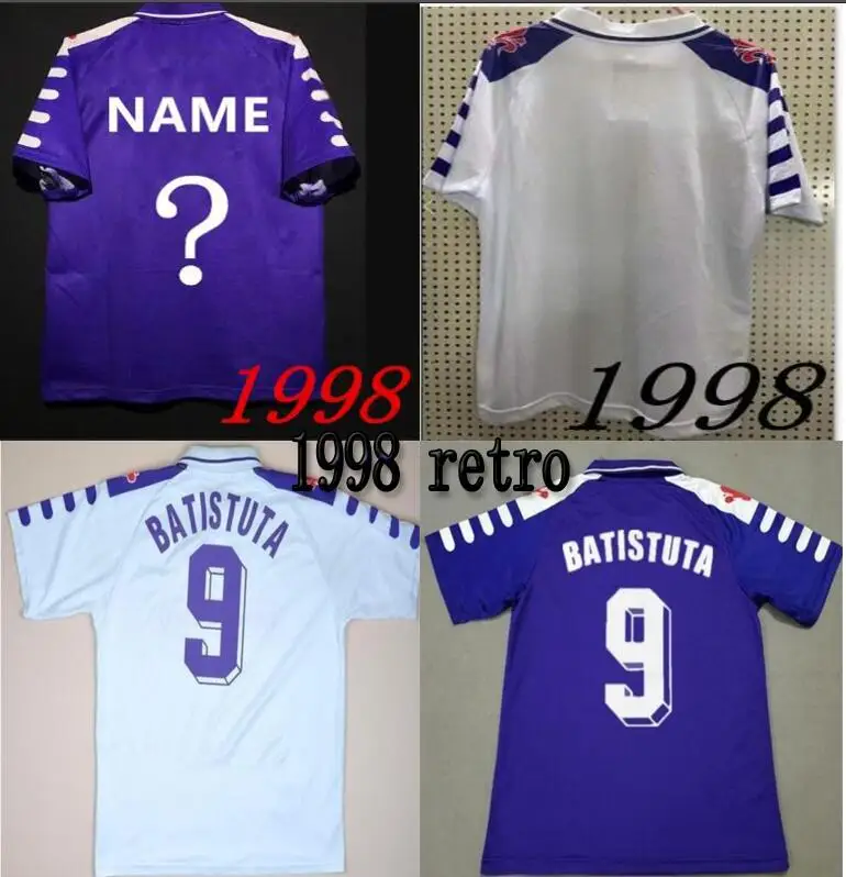 

Retro 1998/99 Batistuta Rui Costa Short Sleeve Classic Vintage Men's Shirts Casual T-Shirt Futbol