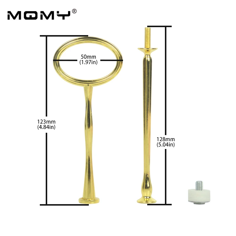 

Metal Cake Plate Stand 2 Tier Hardware Oval Shape for Party Gold Tray Food Cake Decorating Rack Holder for Kitchen Home
