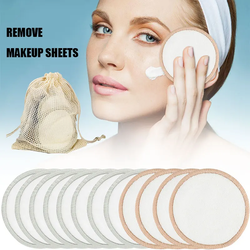 Многоразовые подушечки для снятия макияжа с сумкой хранения ватные очищения
