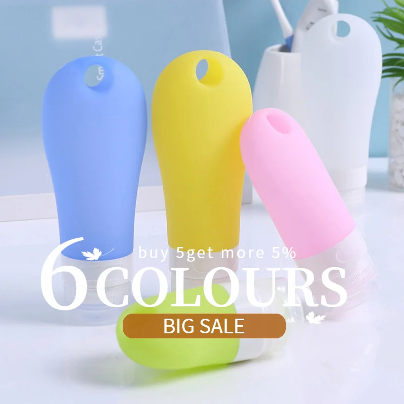 

Empty Silicone Travel Kit Packing Press Bottle For Lotion Shampoo Bath Small Sample Containers 1pcs 38ml 60ml 80ml