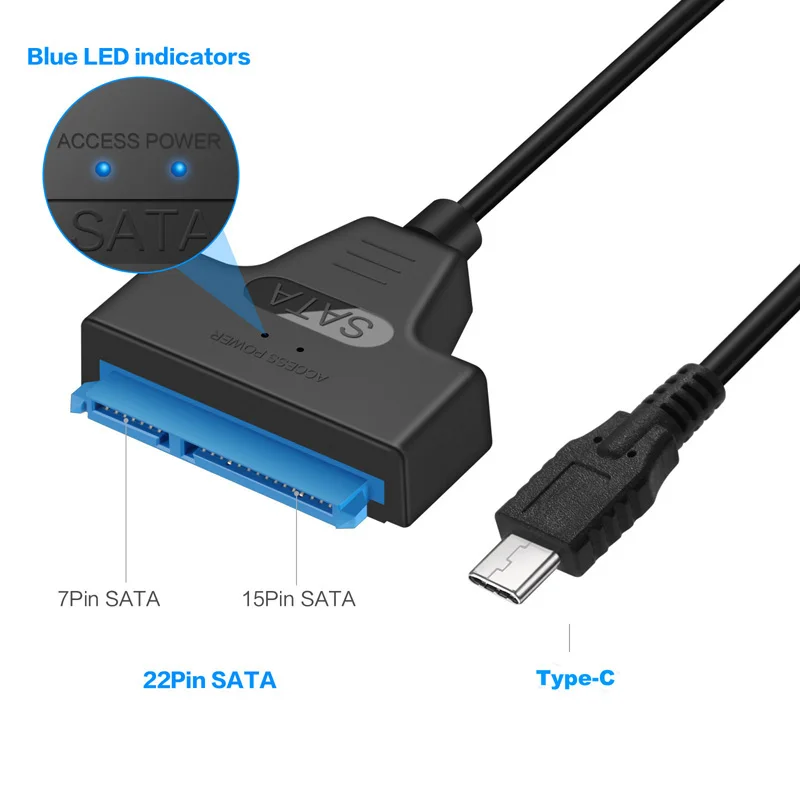 

USB-C USB 3,1 Type C для SATA 22pin кабель Type-C кабель адаптер Внешний HDD 2,5 "жесткий диск конвертер для Macbook