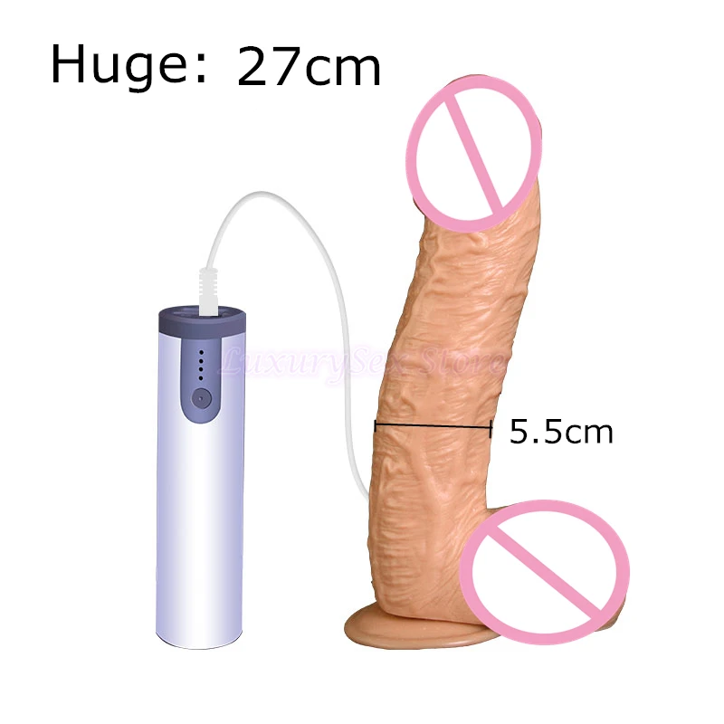 Огромный женский фаллоимитатор на присоске 27 см|Вибраторы| |
