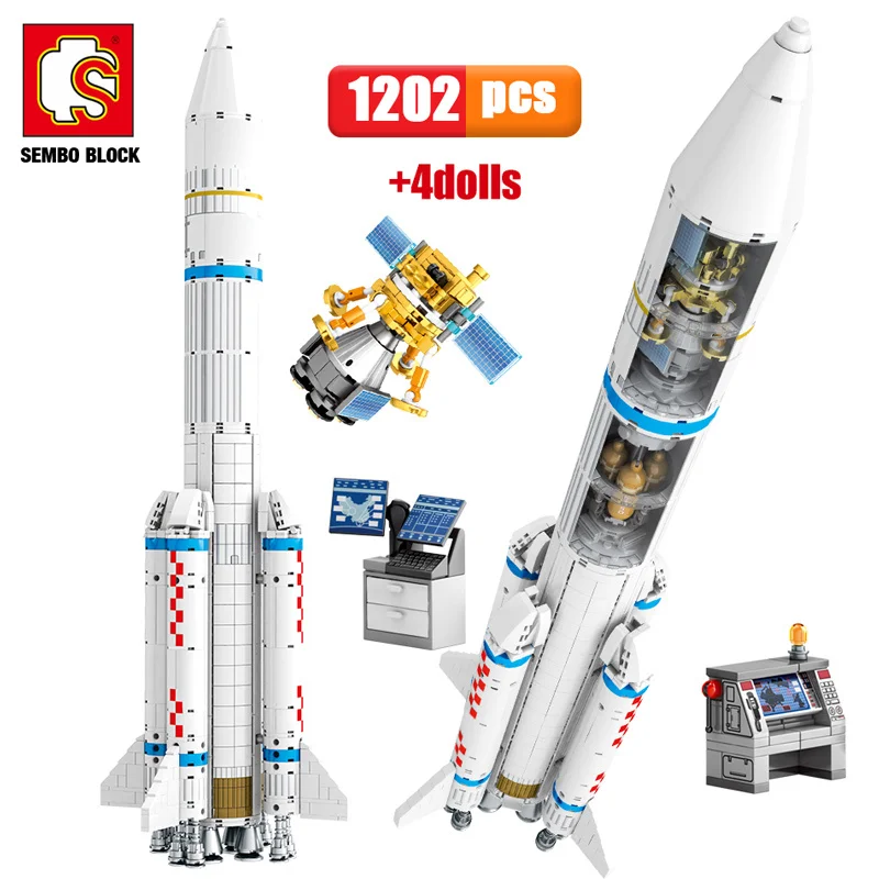 

1202 шт., Детский конструктор «космическая Ракета»