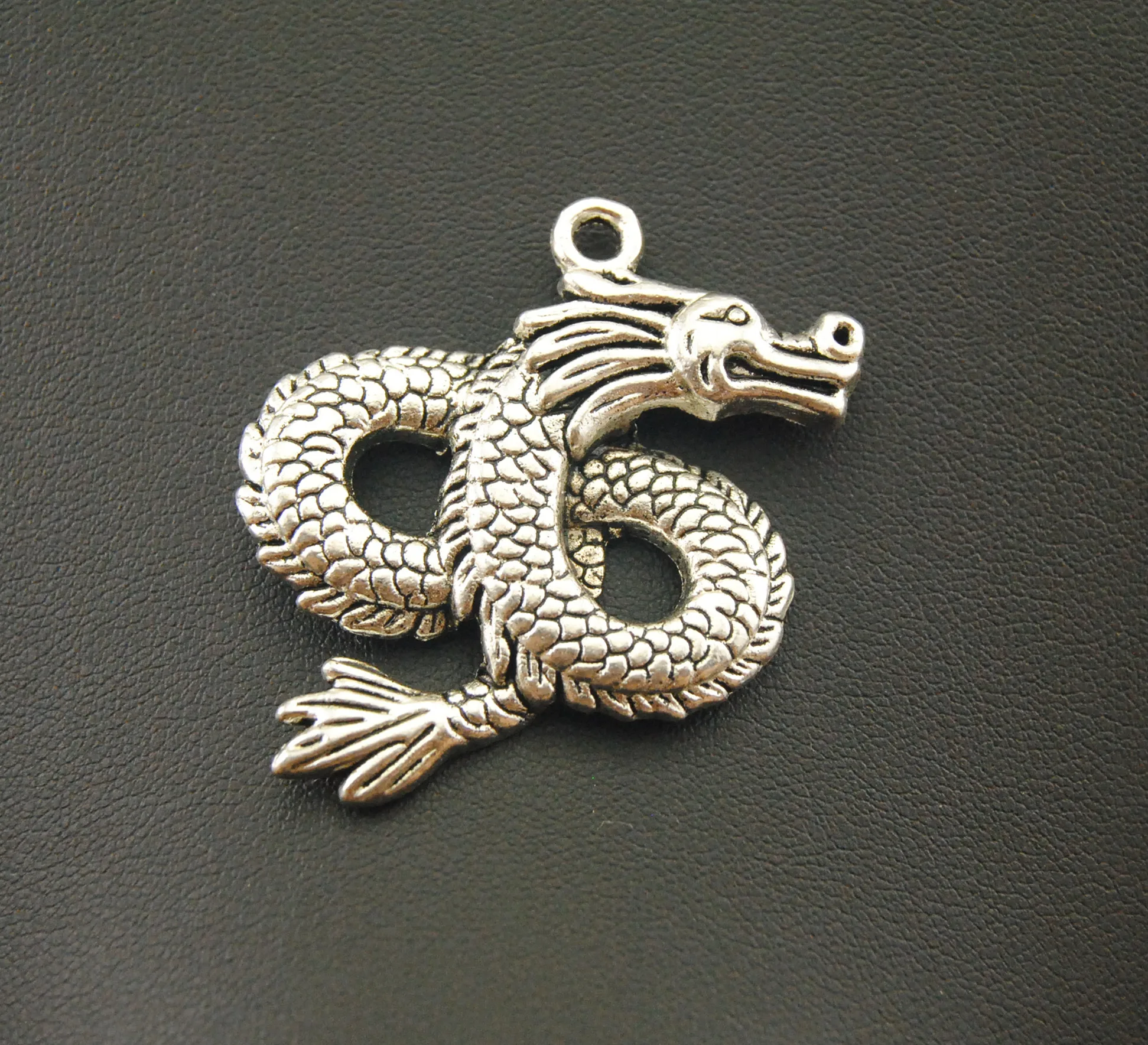 2 шт. подвески в виде китайского дракона серебряного цвета|pendants for bracelets|silver dragon