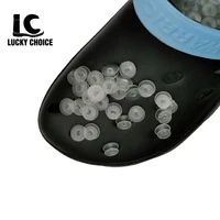 100200pcs 1 2cm black transparent plastic buttons for crocs ornaments diy shoes charms buckles accessories for handmade gift