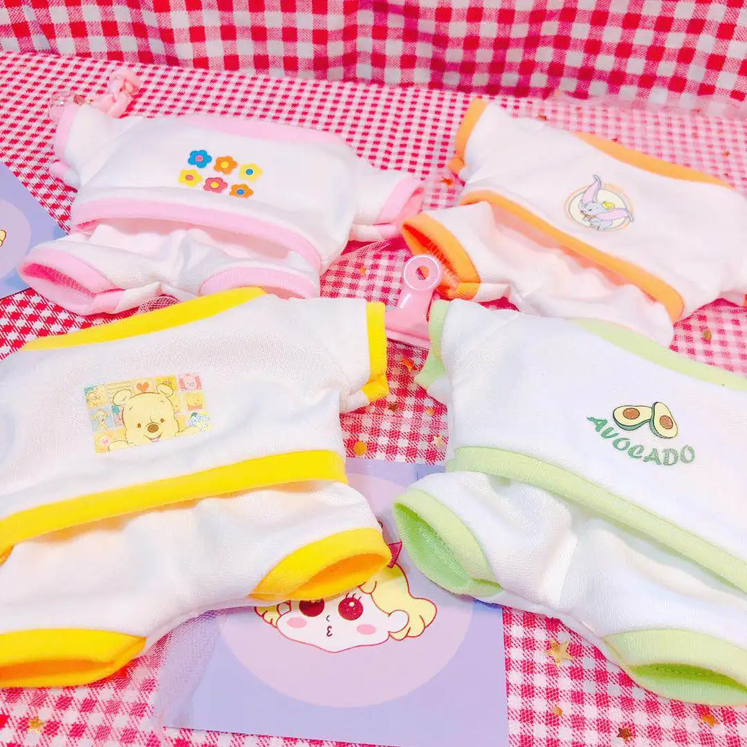 23cm Korea EXO Stuffed Doll Printing Sports Jacket Trousers Shorts Cute Plush Dolls Toy's Clothes Soft Outfit Made Fans Gift