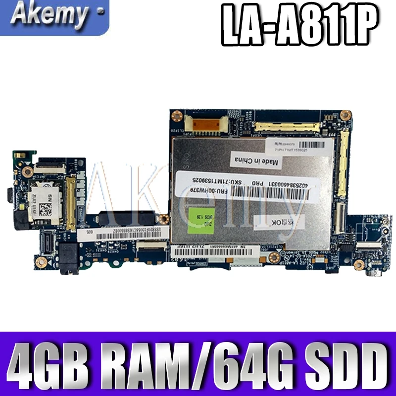 

Akemy ZIJI2 LA-A811P для For Lenovo ThinkPad 10 ThinkPad10 материнская плата для ноутбука FRU 00HW378 W8P Z3795 4 Гб 64 Гб/SSD 100% ТЕСТ ОК