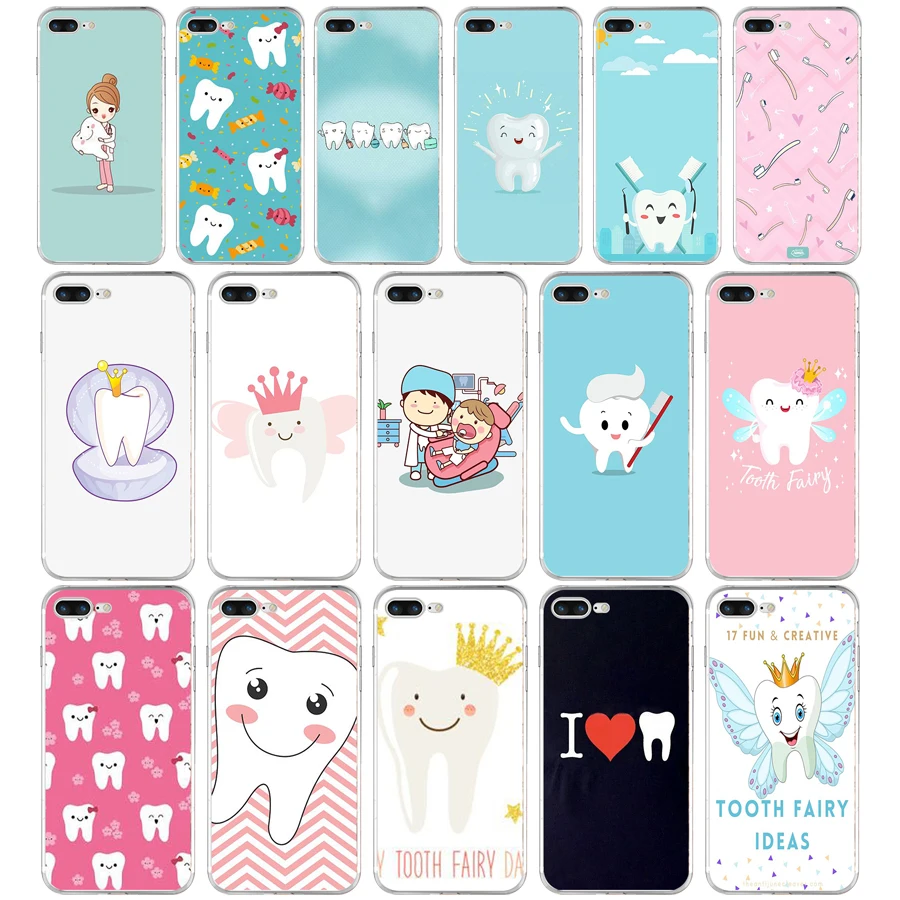 110FG стоматолога зубной коронный зуб Мягкий ТПУ силиконовый чехол для Apple iPhone5 5s se 6