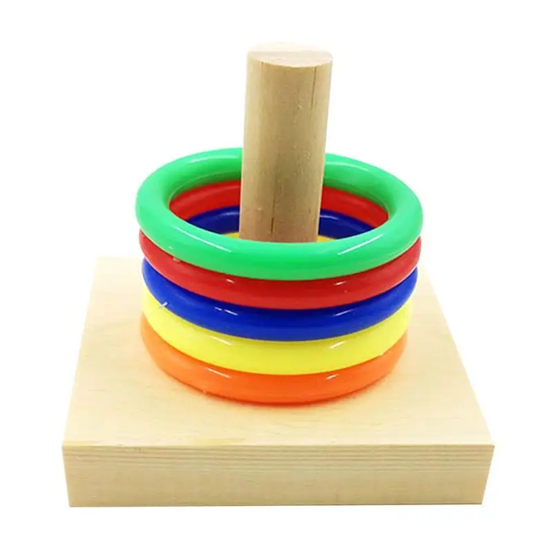 

1pcs Bird Ring Toy Set Educational Multicolor Bird Training Toy Pinewood Bird Intelligence Toy For Parrot Animal Pet Supplies