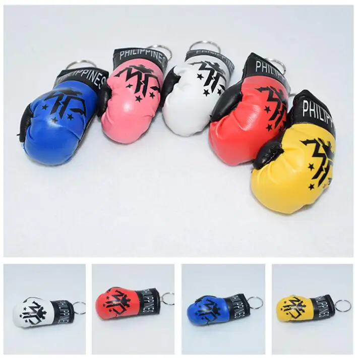 Моделирование мини ПВХ кожаные боксерские перчатки брелок для ключей с