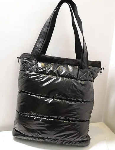 Vintage Space Cotton Tote Bags for Women Handbag Winter Down Padded Shoulder Bag Purse Large Quilting Crossbody Bag 2021 Female