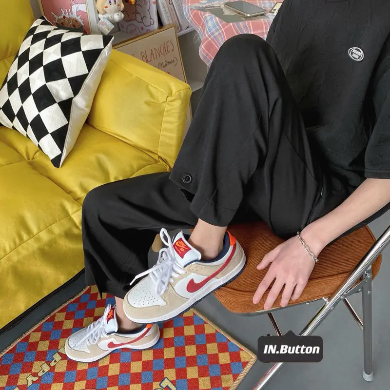 

Spring And Summer Casual Pants Men's Fashion Business Society Mens Suit Pants Korean Loose Straight-leg Dress Pants Men M-2XL