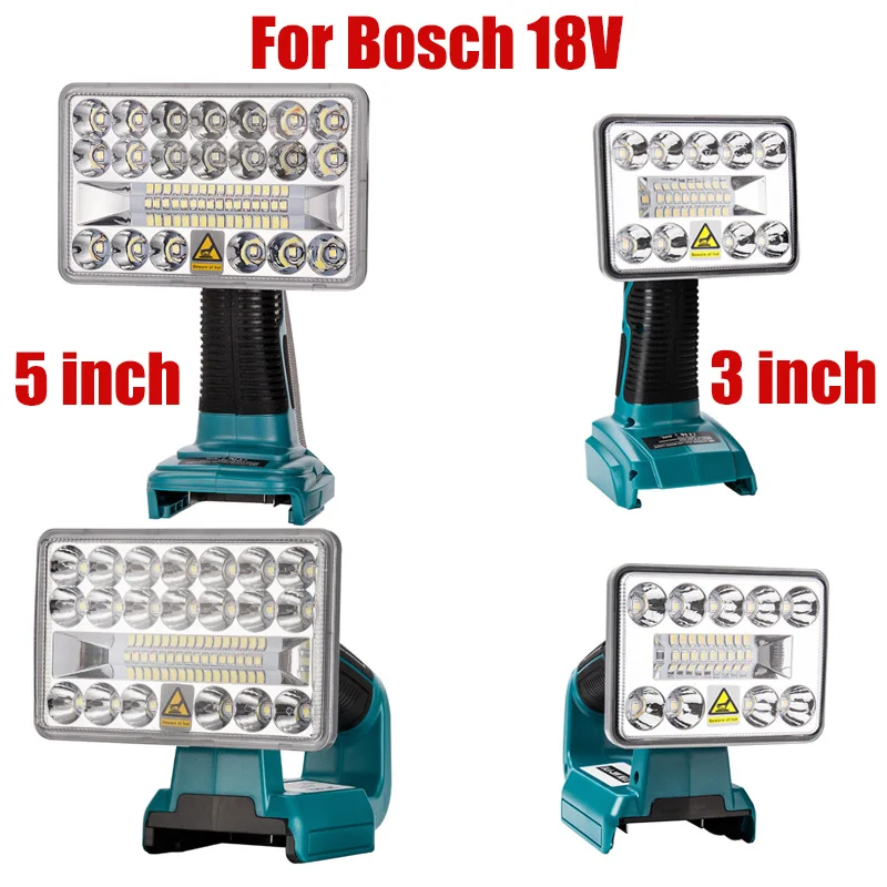 

Newest For Bosch 18V lithium Li-Ion Battery BAT618 BAT609G Portable Indoor Outdoor Work Light LED Lamp With USB Outdoor Lighting