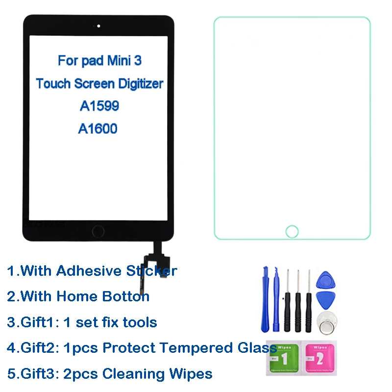 

1 шт. 7,9 "сенсорный экран для iPad Mini 3 Mini3 3rd Gen A1599 A1560 LCD внешняя панель передняя стеклянная сенсорная дигитайзер с микросхемой IC