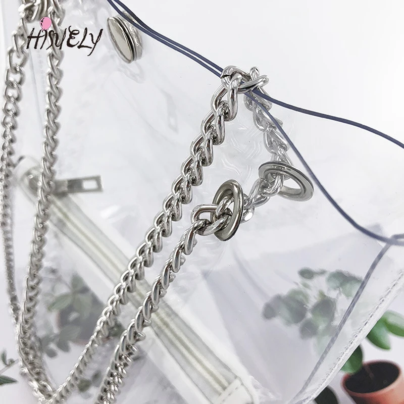 HISUELY горячая Распродажа голограмма прозрачная пластиковая сумка пляжная через