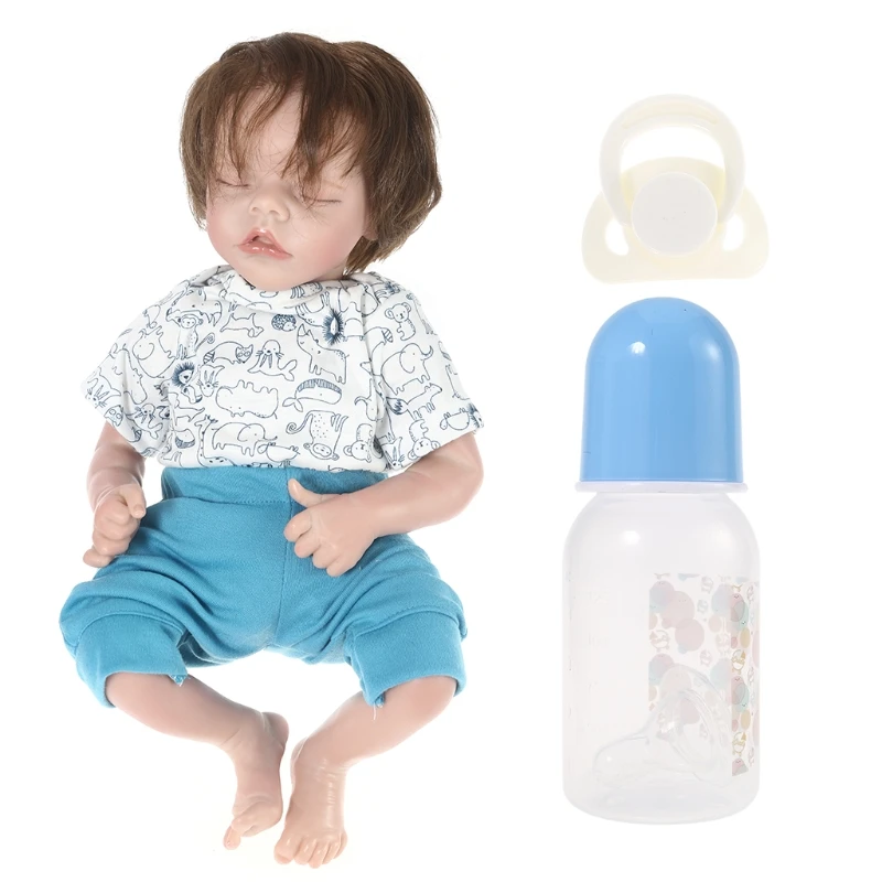 

2022 New 48cm Realistic Doll Soft Silicone Vinyl Sleeping Baby Boy Closed Eyes Lifelike Birthday Gift Toy for Boys Girls