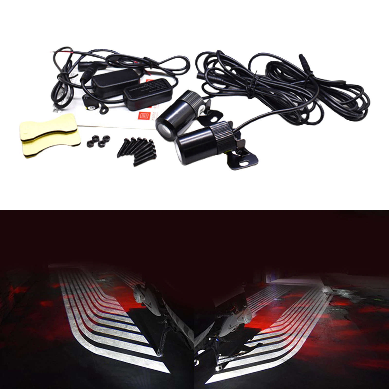 

Universal One Pair Motorcycle Angel Wing LED Lamp Tail Lights Kit, Easy to install, Side Welcome Lamp