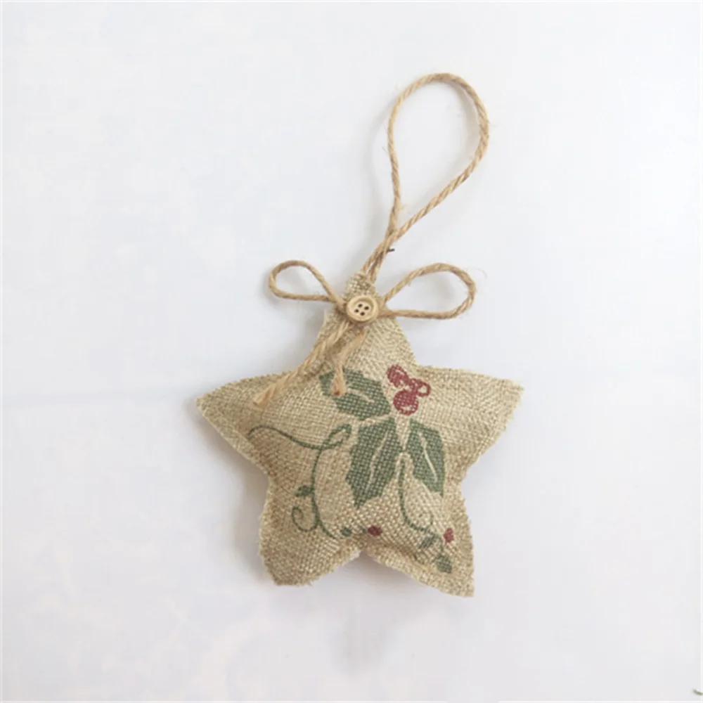 Оригинальный 4 шт. Новогодняя натуральная ткань Рождественская елка орнамент