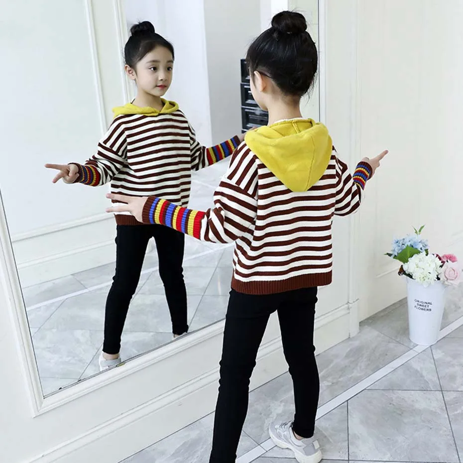 Детская куртка Радужная полосатая для девочек лоскутные толстовки Верхняя