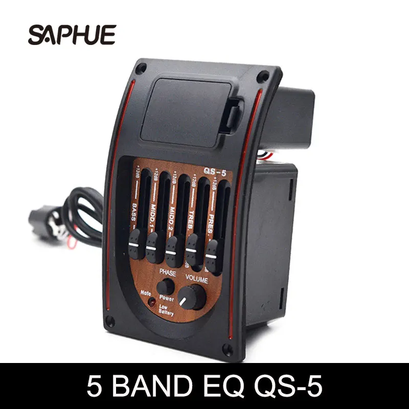 

12set 5 band Acoustic Guitar Preamp 5-Band EQ Equalizer Pickup Tuner Piezo Pickup for Classical Folk Guitar QS-5