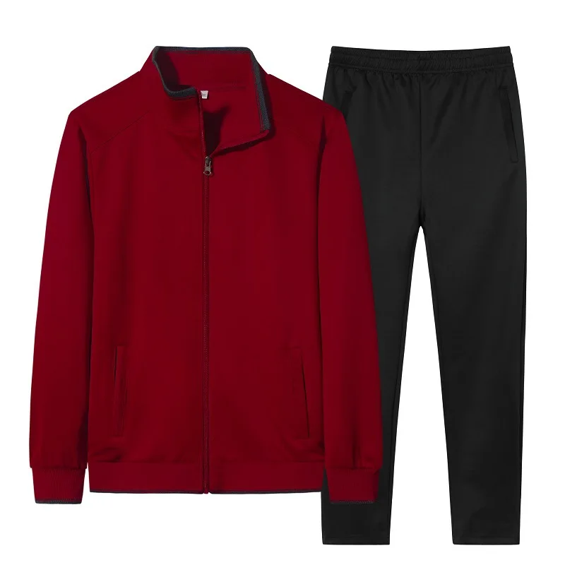 

Men's Casual Sports Suit Men's Spring Autumn Running Clothes Solid Color Cardigan Sweatshirt Trousers Two-piece Suit