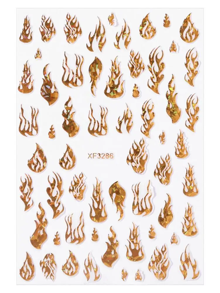Пламенные блики наклейки для ногтей тонкие красочные художественные s DIY