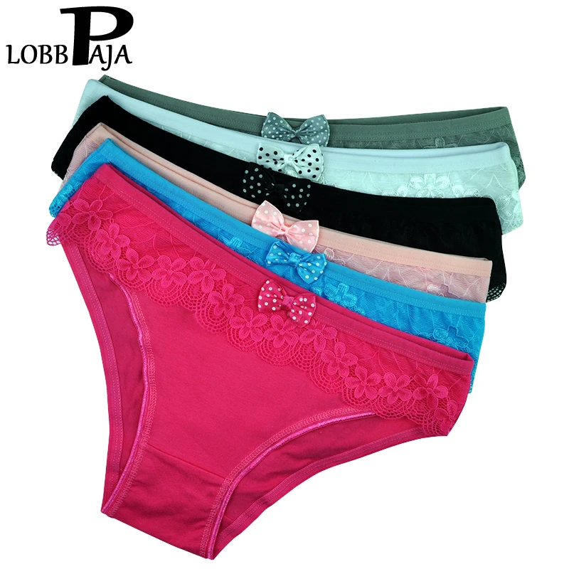 LOBBPAJA 6 шт./лот женские трусики нижнее белье хлопковые милые трусы с бантом для