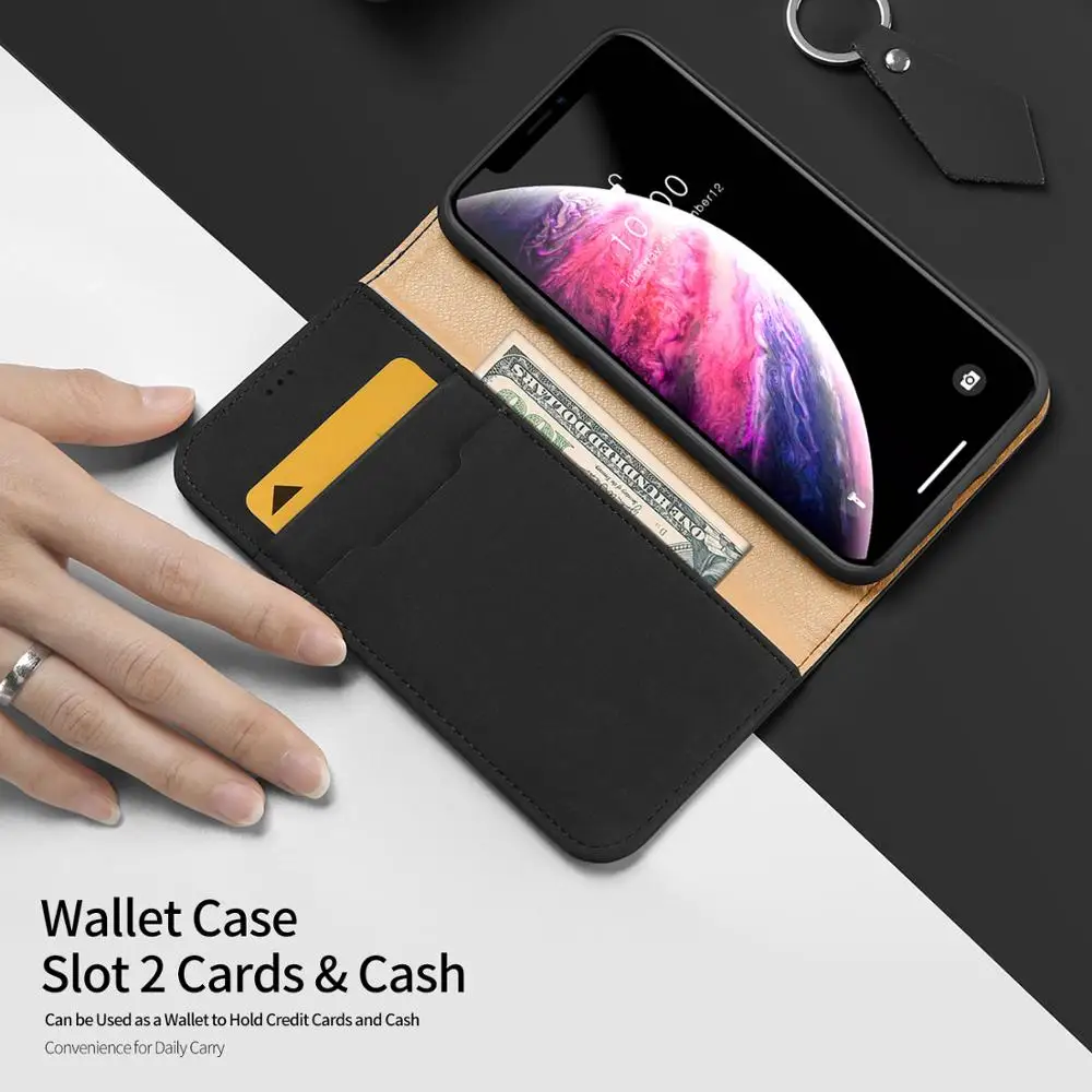 DUX DUCIS чехол из натуральной кожи для iPhone 11 2019 смарт кожаный флип бумажник телефона