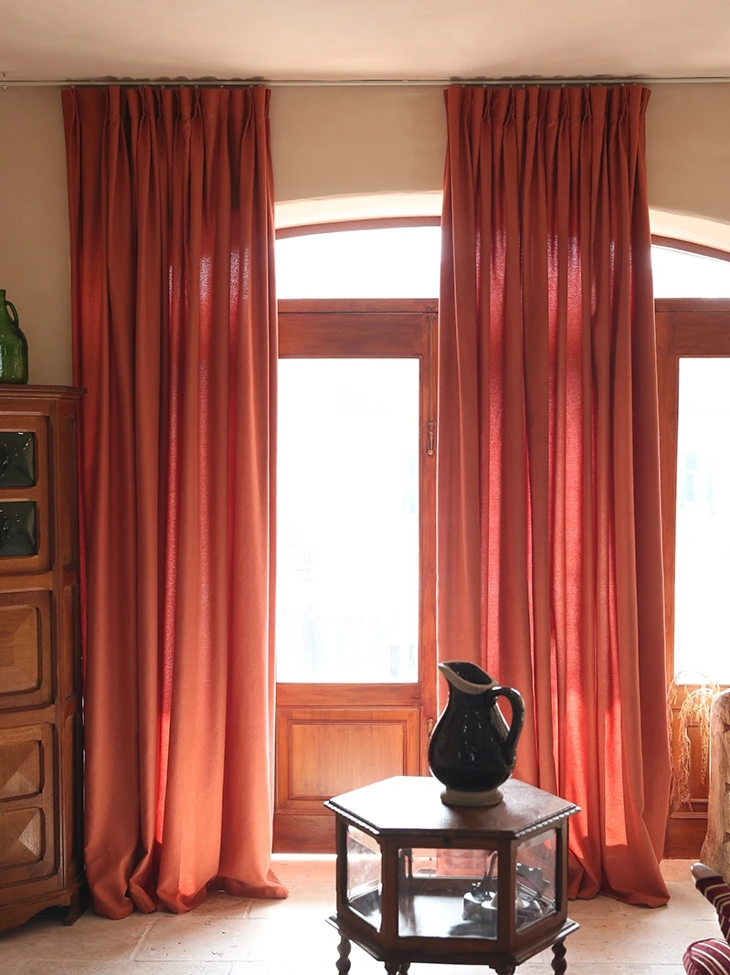 

Modern Simple Lightness Semi-shading Cotton Pure Color Cotton Curtains for Bedroom Living Room Nordic Fresh Home Decoration