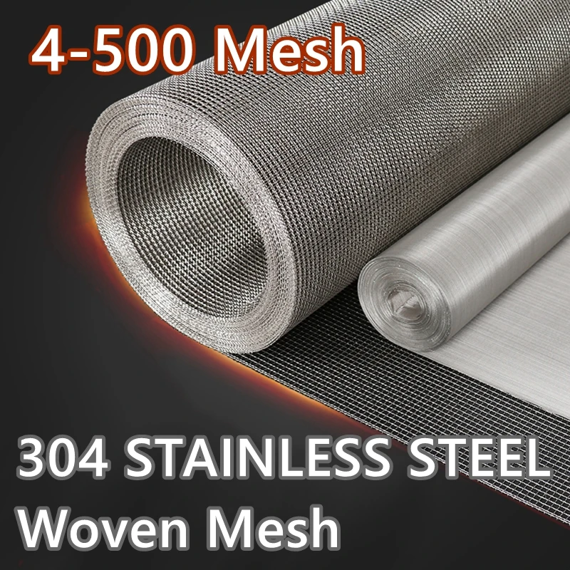

4-500M 304 Stainless Steel Woven Mesh Perforated Metal Mesh Sheet Car Air Filter Front Repair Fix Mesh Filtration Wire Screening