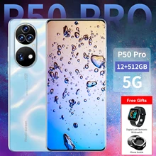 Nouveau téléphone portable P50 Pro, écran de 2021 pouces, Smartphone, mémoire de 16 go et 7.3 go, grande batterie de 512 mAh, processeur 10 cœurs, caméra de 64mp, carte cadeau gratuite, 8000  (4)