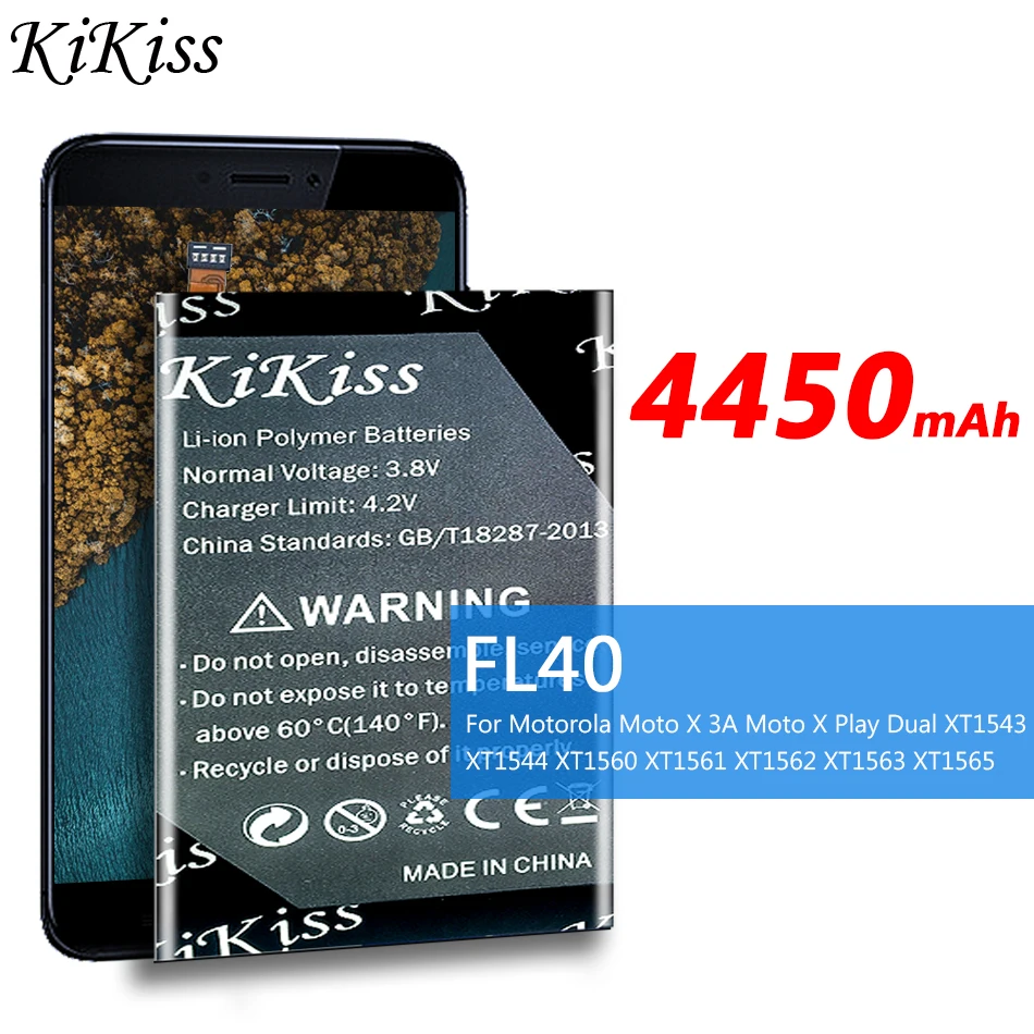 

Сменный аккумулятор 4450 мА · ч FL40 для Motorola Moto X 3A Moto X Play Dual XT1543 XT1544 XT1560 XT1561 XT1562 XT1563 XT1565
