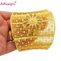 adixyn luxury mesh plus size bangles for women 24k gold color bracelet jewelry african arab bridal wedding gifts n01065