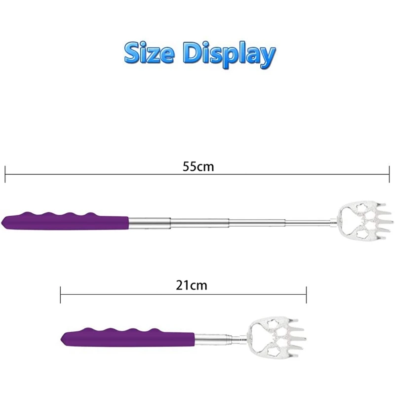 

6 Pack Telescoping Back Scratcher - Bear Claw Back Scratchers - Portable Extendable Backscratcher with Rubber Handles