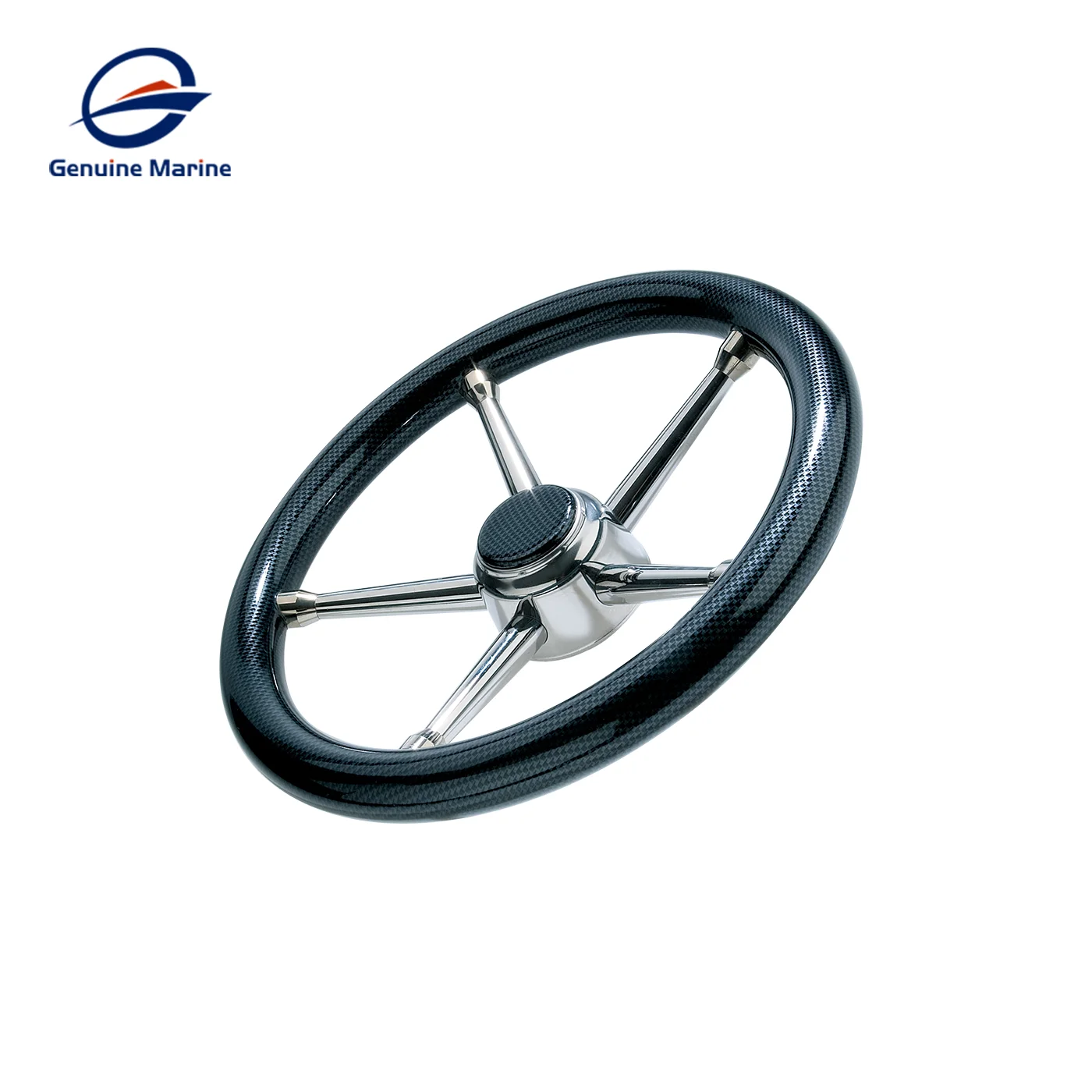 5 Spoke Non-directional Marine Steering Wheel Universal 13.8Inch 350mm Steering Wheel With 3/4'' Tapered Shaft For Boat Yacht