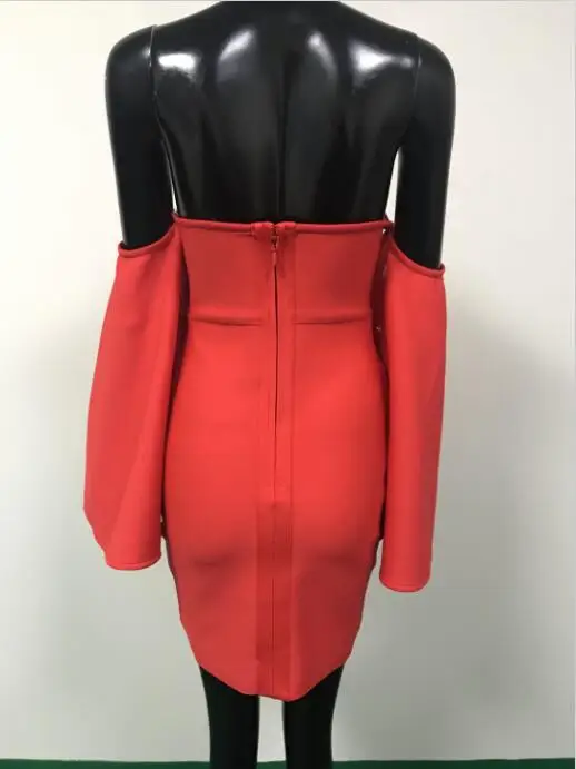 

2020 Women Sexy Off Shoulder Red Mini Bodycon Bandage Dress Summer Chic Celebrity Party Dress Vestido