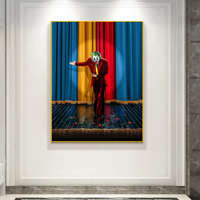 

The Joker Man Oil Canvas Painting Comic-Joker Prints Wall Poster Home Decor Painting Wall Pictures for Living Room Home Decor