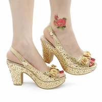 starry floral shoes women chunky sandals slingbacks women pumps high heeled shoes party wedding high heels summer square heels