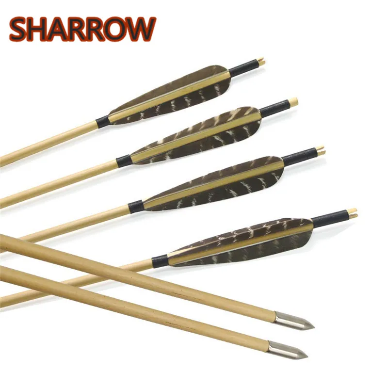 6 шт. ручной работы искусственные перья индейки традиционные стрелы вала