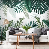 custom tropical rainforest plant 3d wall painting green banana leaf photo wallpaper for living room dining room decoration mural