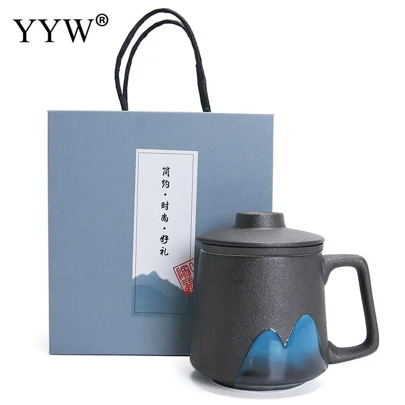 Оригинальная керамическая Пара кружка для кофе с крышкой большая емкость кружки