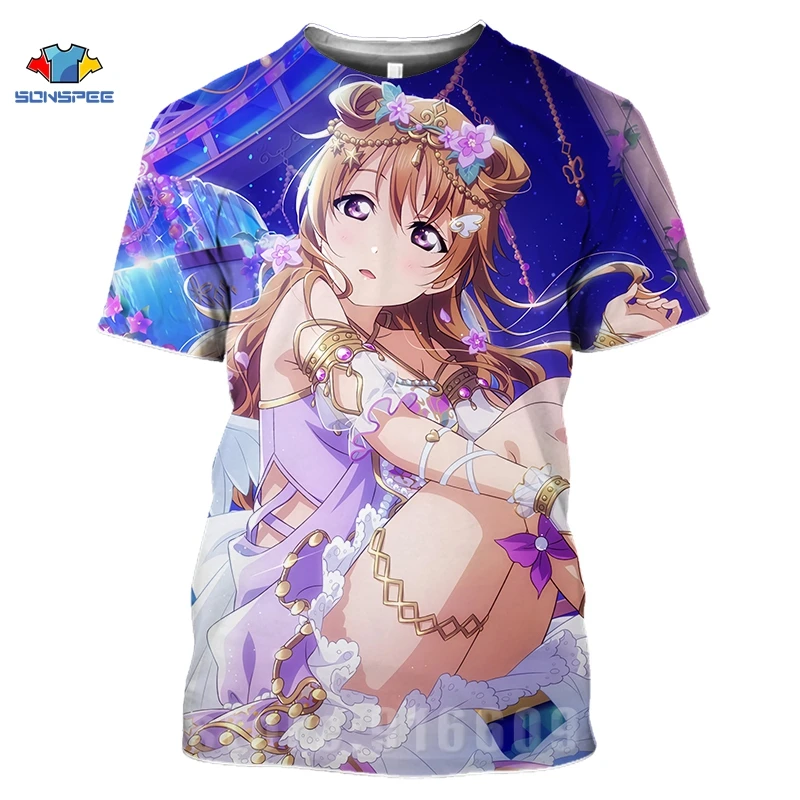 

SONSPEE 3D T Shirt Love Live Summer Anime T Shirt Women Harajuku Short Sleeve Fun T-Shirt Loli Girl Tshirt Top Tee Homme Shirt