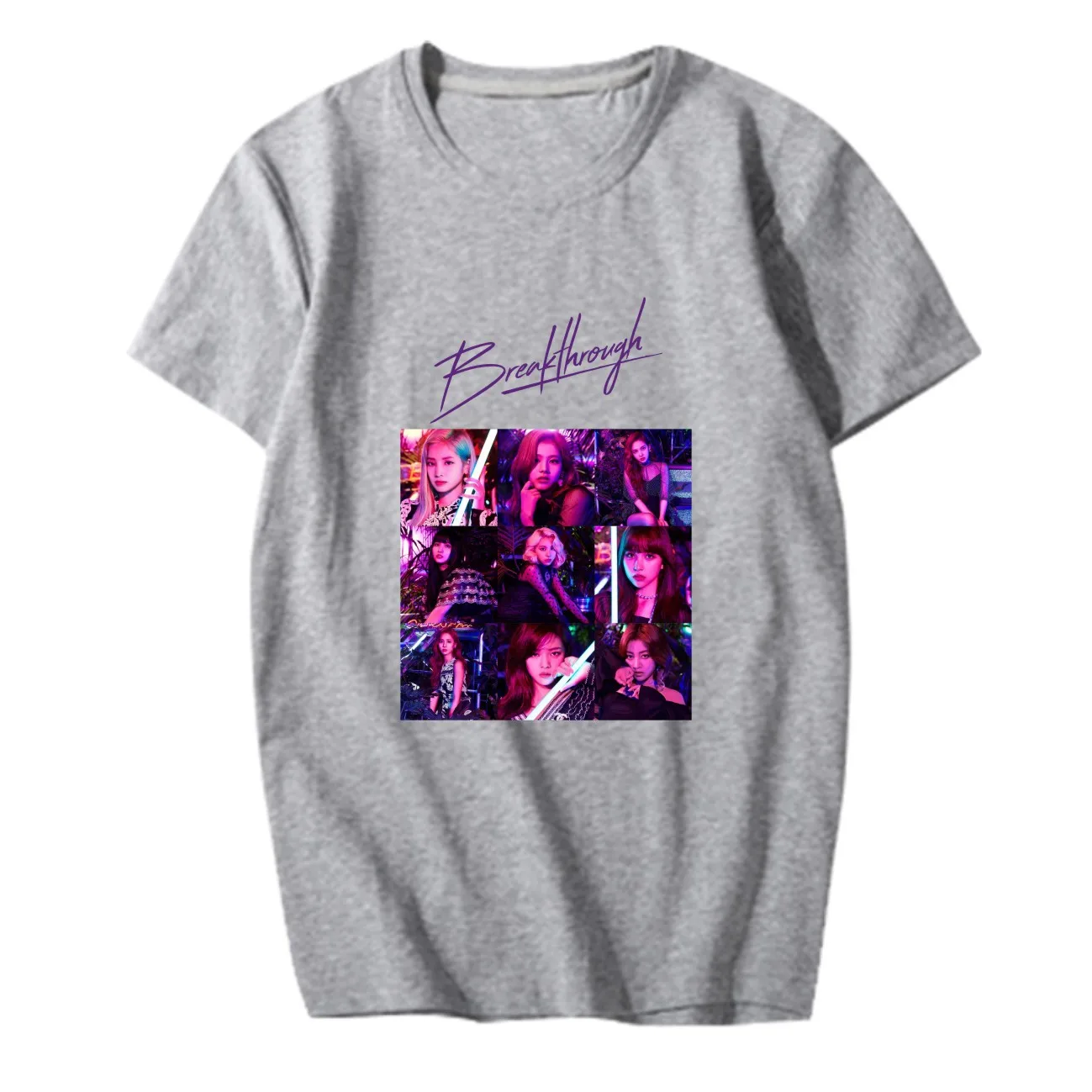 

K-pop TWICE Album <Breakthrough> Supporting Print T-shirt Kpop TWICE Short Sleeve Tshirts Summer Cotton Tops Fans Collection